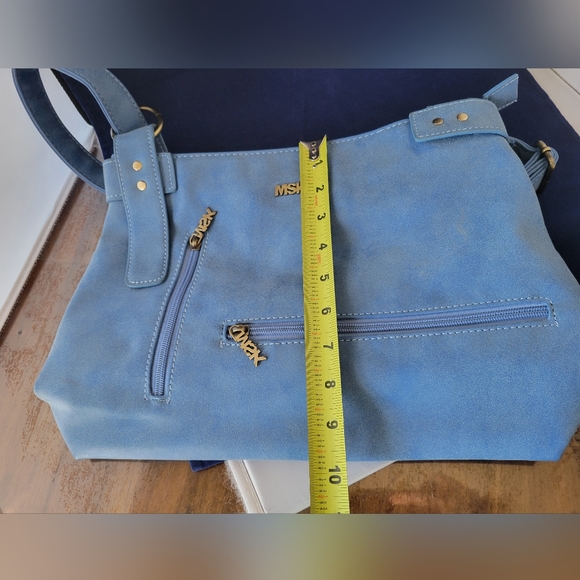 MSK Blue Adjustable Strap Purse Bag Unisex All Occasion  - Picture 11 of 16